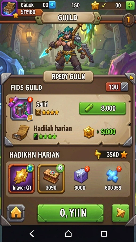 Screenshot fitur bonus harian pada aplikasi 68IDN.