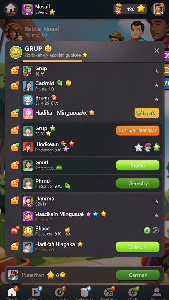Tangkapan layar menampilkan karakter dengan kostum unik.