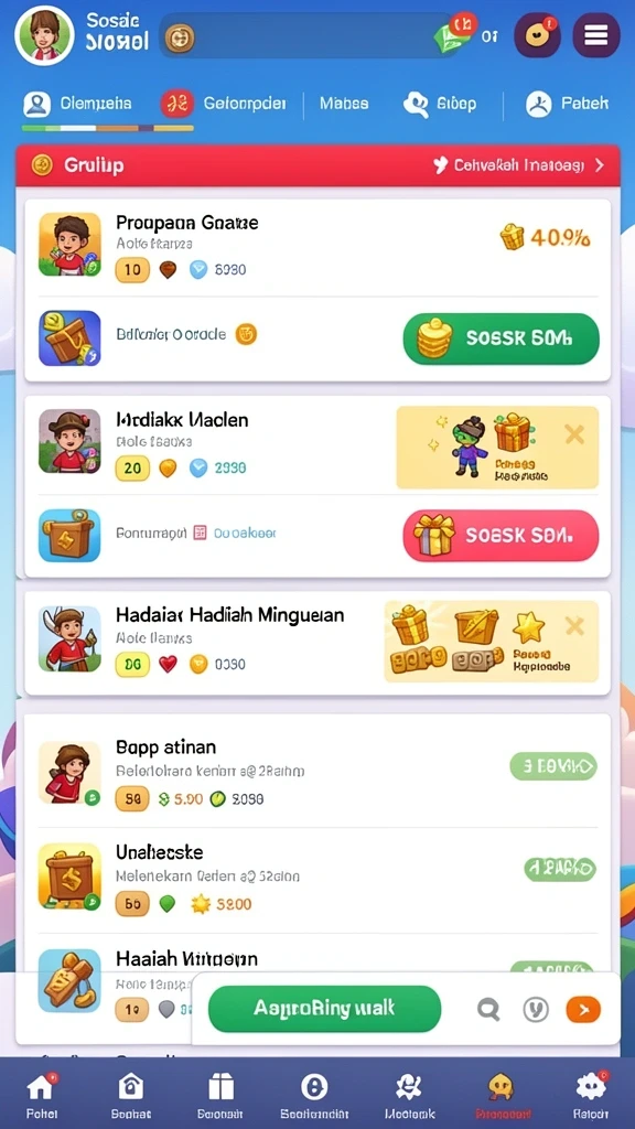 Mode permainan seru dengan banyak pilihan.