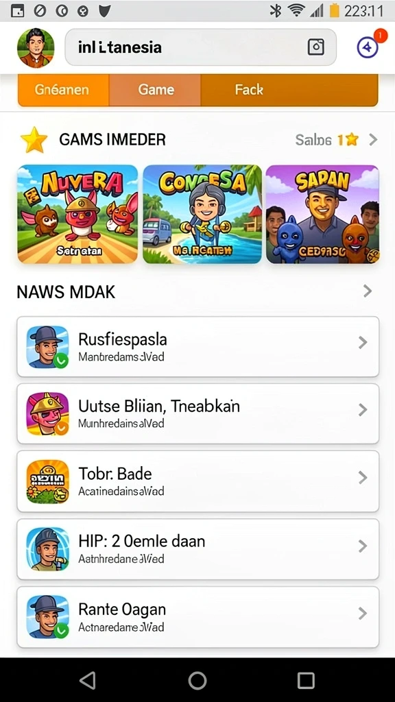 Leaderboard yang menunjukkan skor tertinggi pemain.