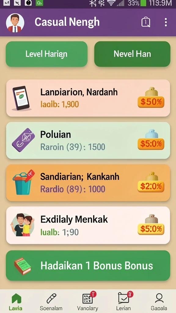 Fitur bonus dan hadiah yang melimpah.