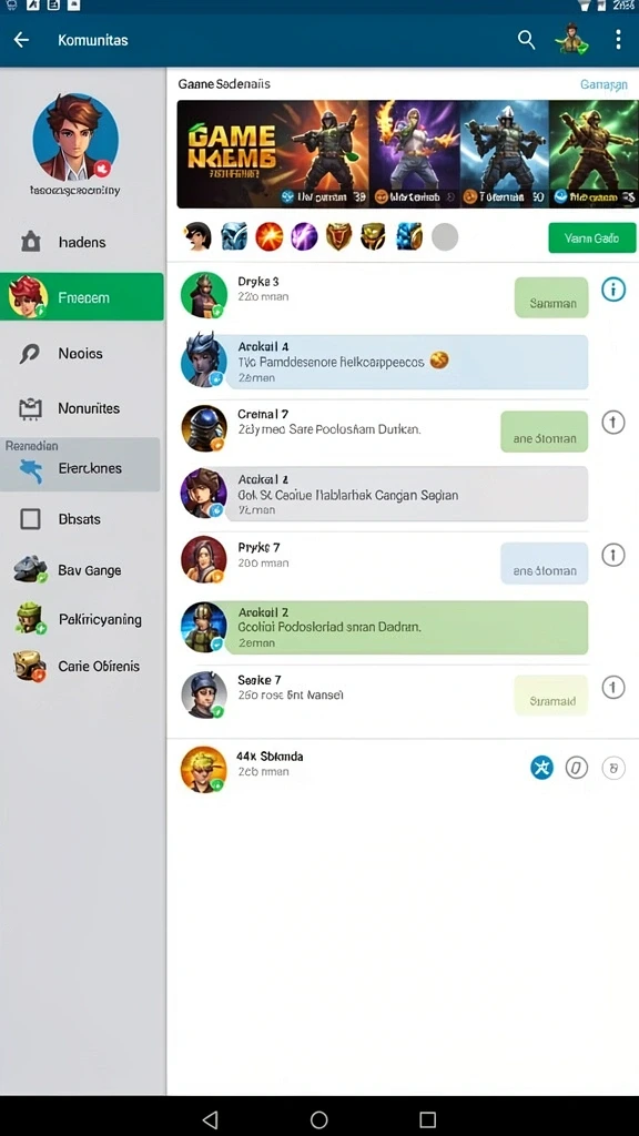 Live chat untuk interaksi antar pemain.