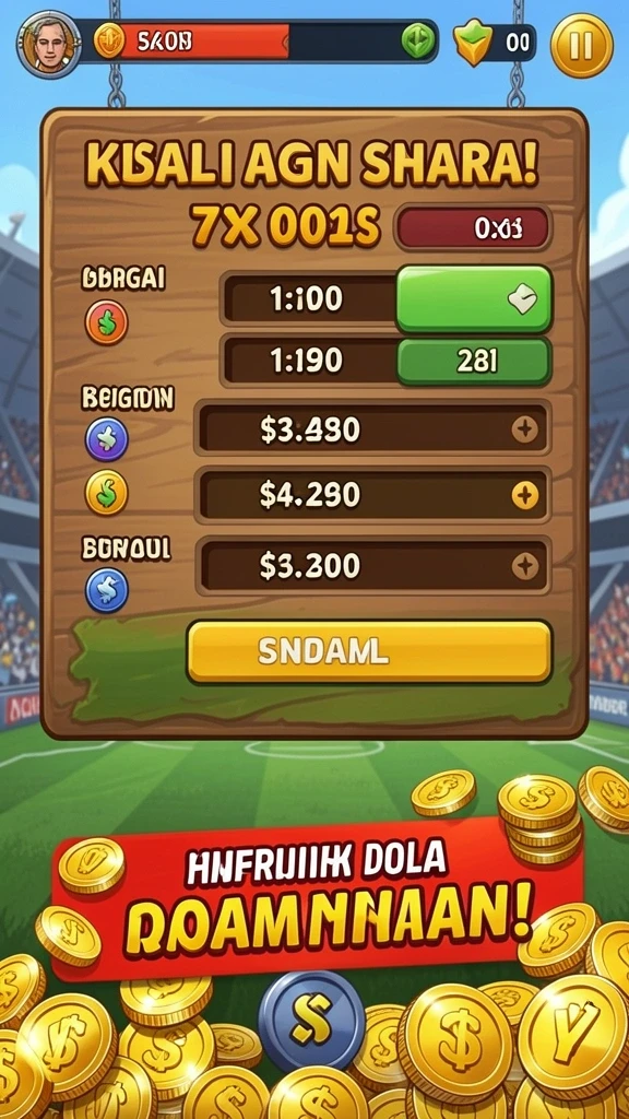 Tampilan level yang menantang dan penuh warna.