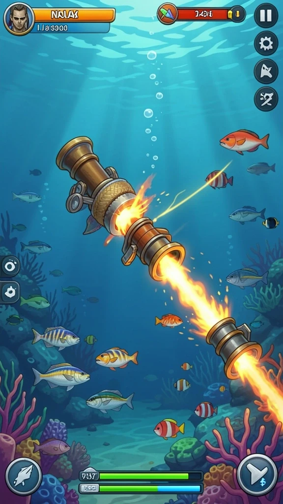 Screen action yang intens dalam gameplay.