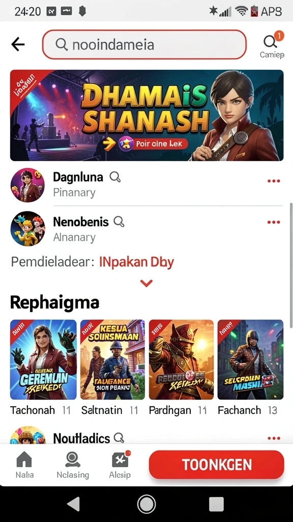 Tampilan awal yang menarik dan ramah pengguna.